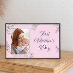 Personalized First Mother's Day Photo Frame with Text Home Decoration Birthday Baby Shower Gift for New Mom Family