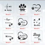 Bôite en Bois Magnétique Personnalisée avec Nom et Photo Motif Patte Chien Boîte avec Flacon à Poils Animaux Cadeau Souvenir pour Amoureux des Animaux