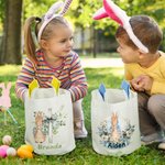 Personalizada Floral Cruz Peter Rabbit Orejas Cesta con Nombre Fiesta de Pascua Huevos de Caza Cumpleaños Regalo para Niños Niñas