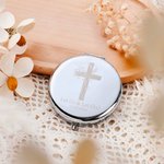Miroir de maquillage compact avec texte gravé Set de 2 miroirs d'anniversaire et de mariage Cadeau de Noël pour femmes chrétiennes