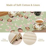 Personalized Polka Dot Bunny Ears 2-7 Face Photos Table Runner with Initial Easter Dining Decor Gift for Kids Family