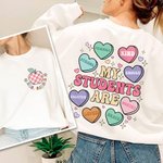 Personalisierte Apfel Herz Süßigkeiten Form tägliche Motivation T-Shirt Sweatshirt mit Namen Wertschätzung Lehrer Tag Geschenk für Lehrer Schule Personal
