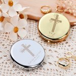 Miroir de maquillage compact avec texte gravé Set de 2 miroirs d'anniversaire et de mariage Cadeau de Noël pour femmes chrétiennes