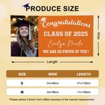 Personalized Congratulations Proud of You Multicolor Photo Banner with Name Class of 2025 Graduation Backdrop Party Decor Gift for Graduates