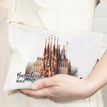 Gepersonaliseerd aquarel landmark make-up tasje met naam Verjaardag Kerstcadeau voor vrouwen