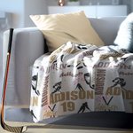 Personalizada Multicolor Hockey Hielo Niña Silueta Manta Suave con Nombre Decoración del Hogar Regalo de Cumpleaños para Deportes Hockey Hielo Amantes