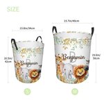 Panier à linge imperméable à grande capacité pour les animaux de la jungle avec poignée Cadeau d'anniversaire pour garçons filles