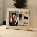 Personalised Graduation Leather Photo Frame with School inforamtion and Map Graduation Memorial Gift for Class of 2025 Graduates