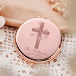 Miroir de maquillage compact avec texte gravé Set de 2 miroirs d'anniversaire et de mariage Cadeau de Noël pour femmes chrétiennes