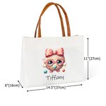 Personalizada de dibujos animados de punto Nombre Bolsa de viaje con asa de cuero Accesorios de viaje Regalo de cumpleaños para los amantes de la costura ganchillo