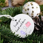 Personalized Two States Map I Wish You Lived Next Door Ceramic Ornament with Name Tree Decor Christmas Friendship Gift For Friends Family
