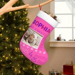 Personalised My First Christmas Multi-Color Stocking with Name and Initial Christmas Decor Christmas Gift for Friend Family
