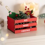 Personalized Christmas Red Green Color Wooden Candy Crate Storage Box with Text Home Table Decor Birthday Christmas Gift for Family Kids