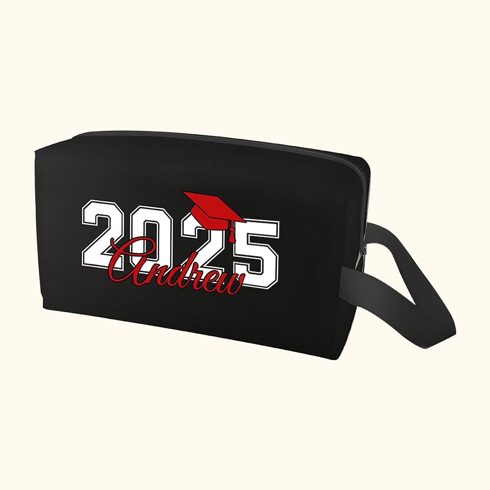 Trousse de Toilette de Grande Capacité Personnalisée avec Année et Nom Coloré Accessoire de Voyage Classe 2025 Cadeau pour Hommes