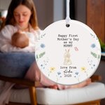 Personalized Happy First Mother's Day Cute Animal Ceramic Ornament with Name and Year Mother's Day Gift for Woman