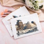 Gepersonaliseerd aquarel landmark make-up tasje met naam Verjaardag Kerstcadeau voor vrouwen