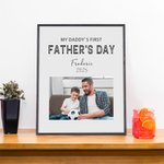 Personalized My Daddy's First Father's Day Photo Frame with Text Father's Day Birthday Gift for Father Grandpa