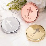 Miroir de maquillage compact avec texte gravé Set de 2 miroirs d'anniversaire et de mariage Cadeau de Noël pour femmes chrétiennes