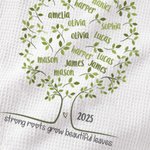 Personalized Absorbent Family Tree Leaves Waffle Tea Towel with 2-20 Names Kitchen Accessories Birthday Mother's Day Gift for Grandma Mom