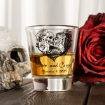 Verres à shot personnalisés avec nom Lot de 6 verres à shot en forme de squelette Cadeau d'anniversaire de mariage de célibataire pour les couples de jeunes mariés