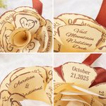 Personalized Rustic Paper Rose Topper Twine Wrapped Floral Pen with Initials Names and Ribbon for Guest Book Wedding Party Decor Gift for Couple