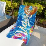 Personalized Swimming Pool Background Name Quick Dry Oversized Microfiber Beach Towel Summer Travel Essential Holiday Birthday Gift for Family Friends