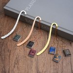 Personalizado en miniatura 1-3 Book Cover Charms Retro de acero inoxidable Gancho Marcapáginas Accesorio de lectura Regalo de cumpleaños para Book Lover Bookworm
