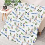 Gepersonaliseerde Schattige Bunny Zachte Deken met Naam Baby Shower Ontvangstcadeau voor Pasgeborene