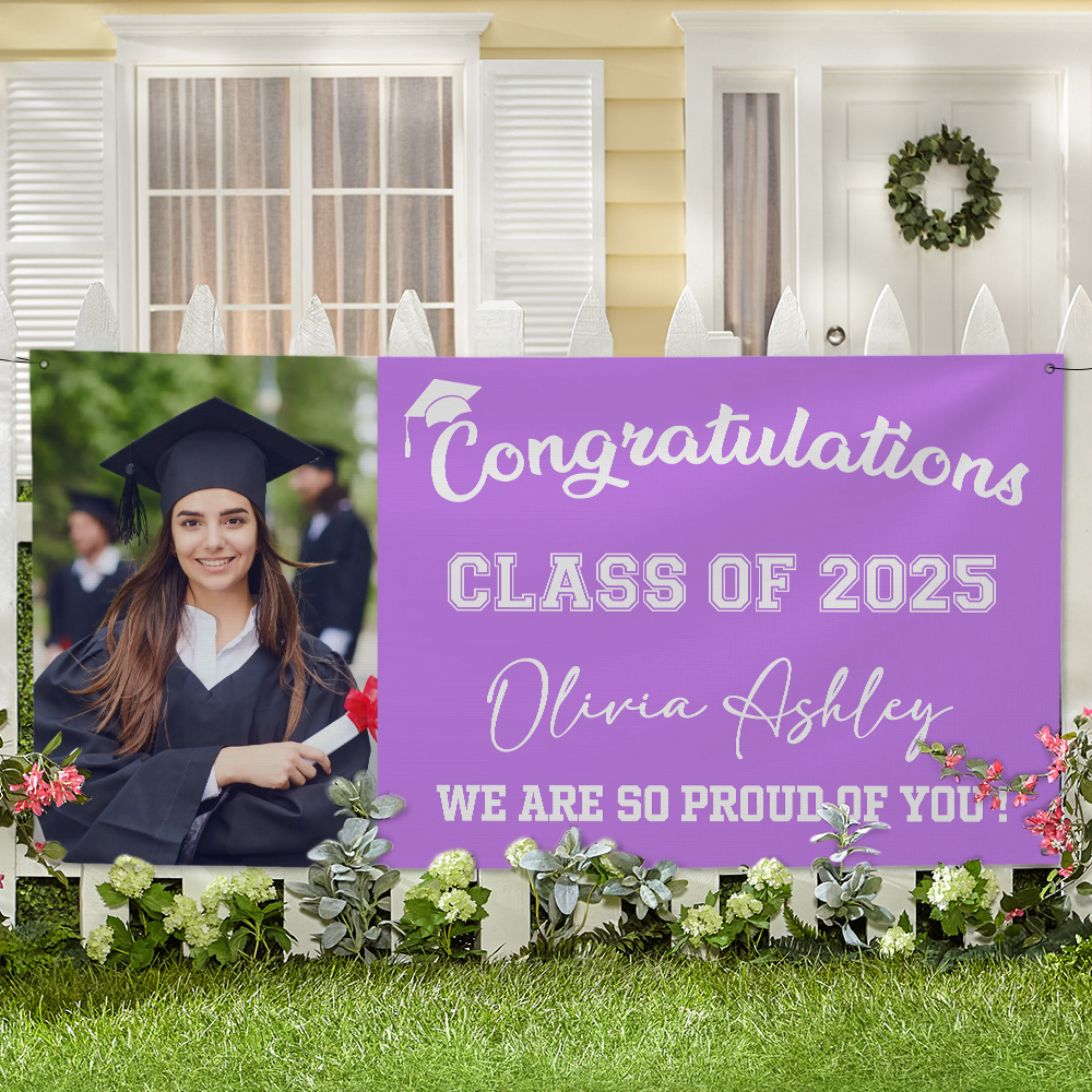 12 pezzi Striscione fotografico per laurea 2025 - grande, 3 metri