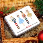 Personalised Cute Nutcracker Food Grade Metal Biscuit Tin Box with Year and Name Christmas Gift for Family