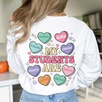 Personalisierte Apfel Herz Süßigkeiten Form tägliche Motivation T-Shirt Sweatshirt mit Namen Wertschätzung Lehrer Tag Geschenk für Lehrer Schule Personal