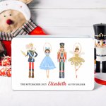 Personalised Cute Nutcracker Food Grade Metal Biscuit Tin Box with Year and Name Christmas Gift for Family
