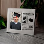 Personalised Graduation Leather Photo Frame with School inforamtion and Map Graduation Memorial Gift for Class of 2025 Graduates