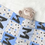 Personnalisé Paw Print Heart Bone Ball Multicolor Initial Plaid Soft Dog Cat Pet Blanket with Name Home Decor Birthday Gift for Pet Owners