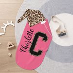 Leopardo Personalizado Nombre Inicial 100% Algodón Swaddle y Nudo Sombrero Set Baby Shower Cumpleaños Regalo para Recién Nacidos