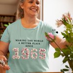 Personalisierte Geburtsjahr Rosen Federn Sukkulenten Design T-shirt Sweatshirt mit Namen Geburtstag Geschenk für Freunde und Familien