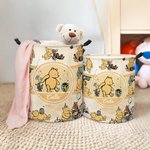 Personalized Classic Winnie the Pooh Collapsible Waterproof Laundry Storage Basket with Name and Handle Birthday Gift for Boys Girls