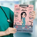 Gepersonaliseerd Cartoon Verpleegkundige Arts Klembord met Naam Afstuderen Waardering Gift voor Medisch Personeel