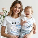 Personalized Cute Elephant Our 1st Mother's Day Together 100% Cotton Adult T-shirt with Names Gift for New Mom