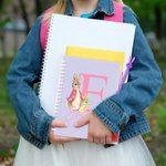 Personalised Multicolour Peter Rabbit A5 Spiral Notebook and Bunny Pen Set with Initial and Name Recording Accessories Easter Birthday Gift for Kids