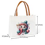 Personalisierte niedlichen Cartoon häkeln Canvas Tote Bag mit Namen Reisen Zubehör Geburtstag Geschenk für Familie Freunde