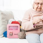 Personalisierte niedlichen Bogen Glas Garn Ball Ergonomische 8Pcs Häkelhaken Set mit Namen und Schere Aufbewahrungsbox Geburtstagsgeschenk für Crochet Lovers