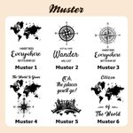 Personalisierte Weltkarte Kompass Leder Reisepasshülle mit Namen und Kartenfächern Urlaub Essentials Geschenk für Urlaub- und Reiseliebhaber