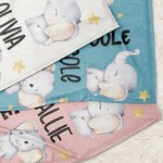 Gepersonaliseerde Schattige Maan Ster Olifanten Zachte Deken met Meerdere Namen Kamer Decor Eerste Moederdag Baby Shower Gift voor Baby Jongens Meisjes