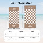 Asciugamano da spiaggia personalizzato con nome e fiori estivi ad asciugatura rapida regalo di compleanno essenziale per bambini famiglia e amici