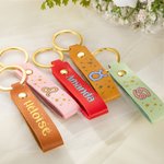 Segno zodiacale multicolore personalizzato Portachiavi in pelle con nome Compleanno Anniversario Borsa Accessori Regalo per le donne