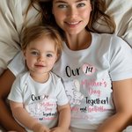 Personalized Cute Elephant Our 1st Mother's Day Together 100% Cotton Adult T-shirt with Names Gift for New Mom