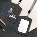 Personalisierte Lehrmittel Blume Cartoon Charakter Leder ID Badge Holder mit Namen und Lanyard Büro zurück zu Schule Lehrer Tag Geschenk für Lehrer