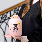 Personalized Balloon Grad Cap Initial Leather Jewellery Box with Name Year and LED Tri-Colour Makeup Mirror Birthday Graduation Gift for Graduates