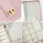 Personalizzato Vintage Birth Flower Multi-Compartimenti Nome Portagioie con LED Specchio per il trucco Accessori da viaggio Regalo di compleanno per le donne